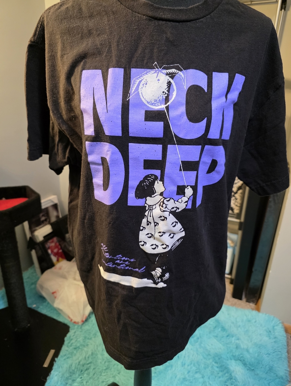Neck Deep Black Tee with Purple Graphic